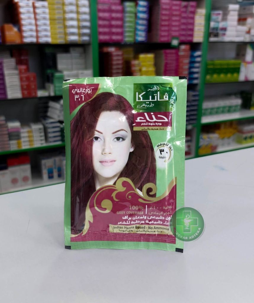 Vatika Natural Indian henna hair dye 3.6 Burgundy, ammonia-free 1 sachet 10 g