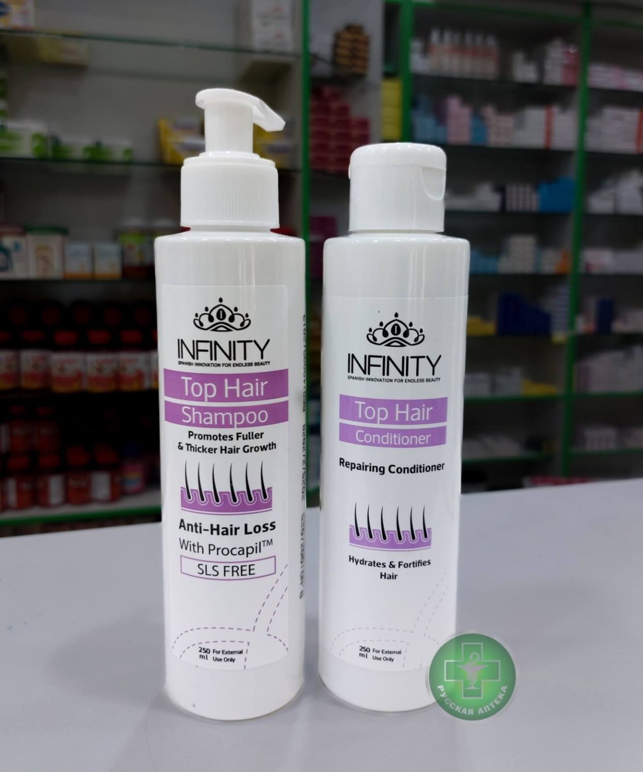Infinity Top Hair Shampoo & conditioner set for hair loss and restoration 250 ml 2 pieces