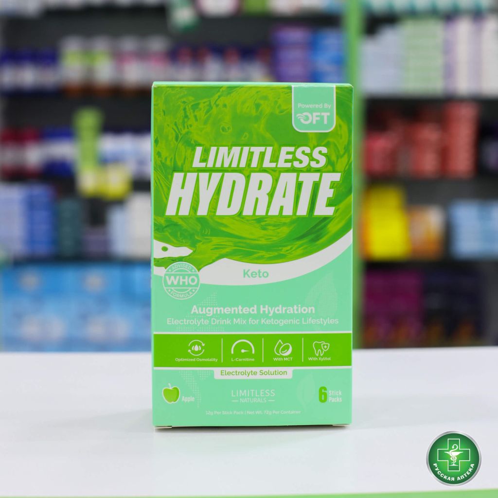 Limitless Hydrate Electrolyte drink for keto and low-carb diets 6 sticks