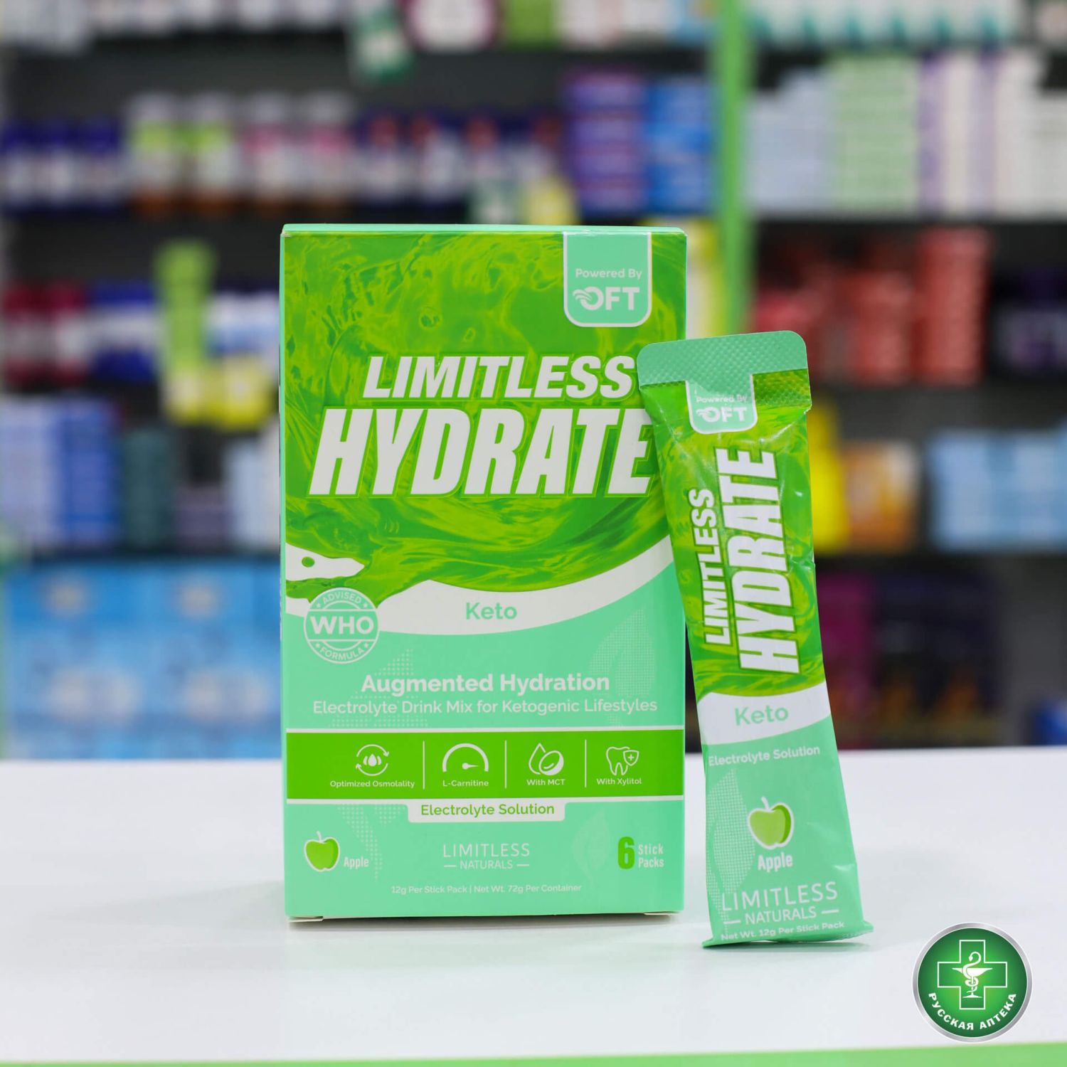 Limitless Hydrate Electrolyte drink for keto and low-carb diets 6 sticks