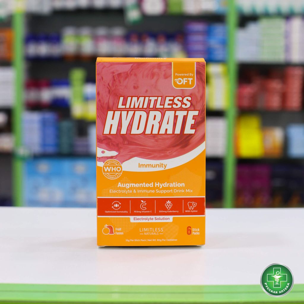 Limitless Hydrate Electrolyte drink with vitamin c, zinc & elderberry, fruit mix flavor 6 sticks