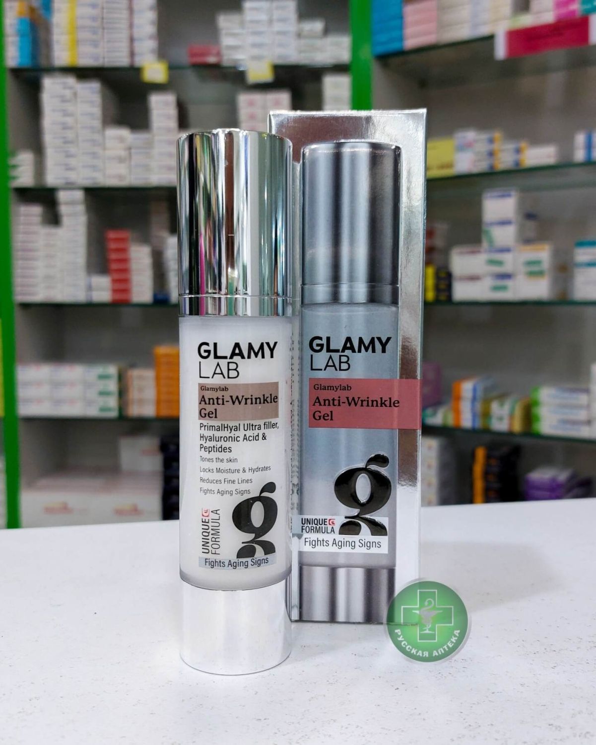 GLAMY LAB Anti-Wrinkle gel with Hyaluronic acid, peptides and vitamin E, for hydration and lifting 50 ml