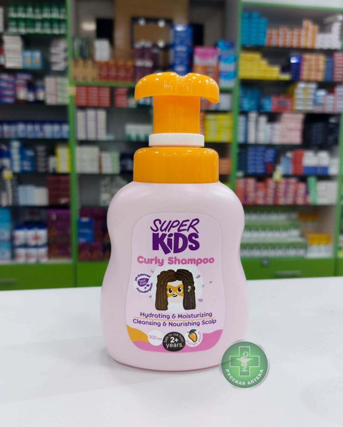 Супер Кидс Шампунь для вьющихся волос с манго и персиком 300 мл