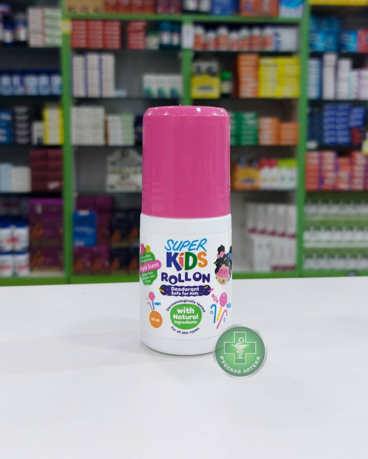 Super Kids Натуральный детский роликовый дезодорант с ароматом сладкого леденца 30 мл