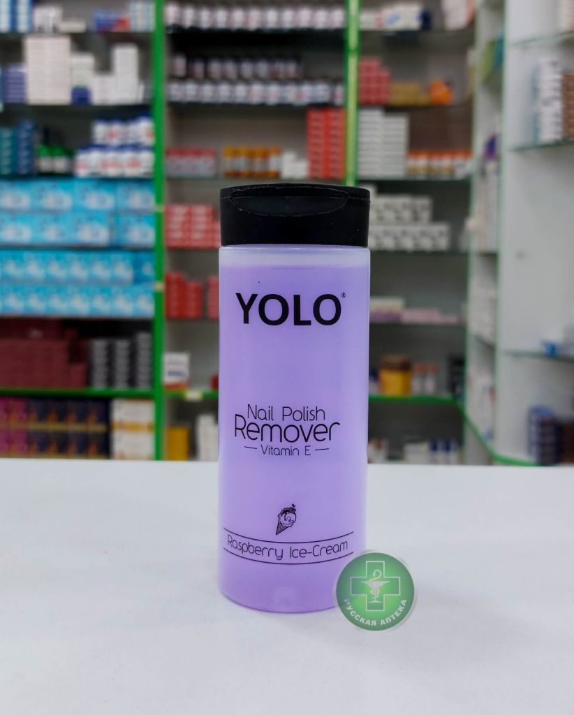 YOLO Nail polish remover with raspberry ice-cream scent 135 ml
