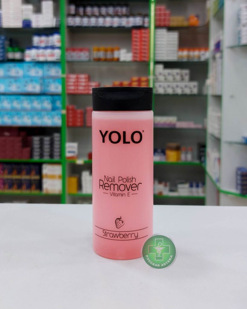 YOLO Nail polish remover with strawberry scent 135 ml