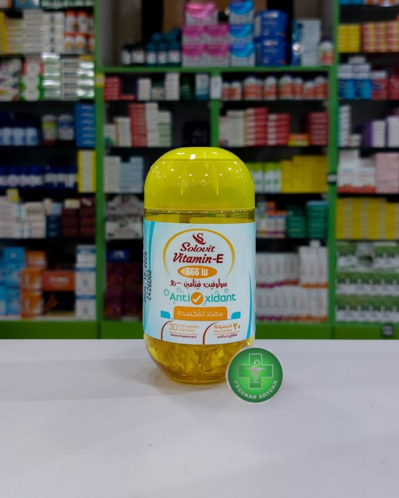 Solovit Vitamin E 666 IU Dietary supplement 30 capsules