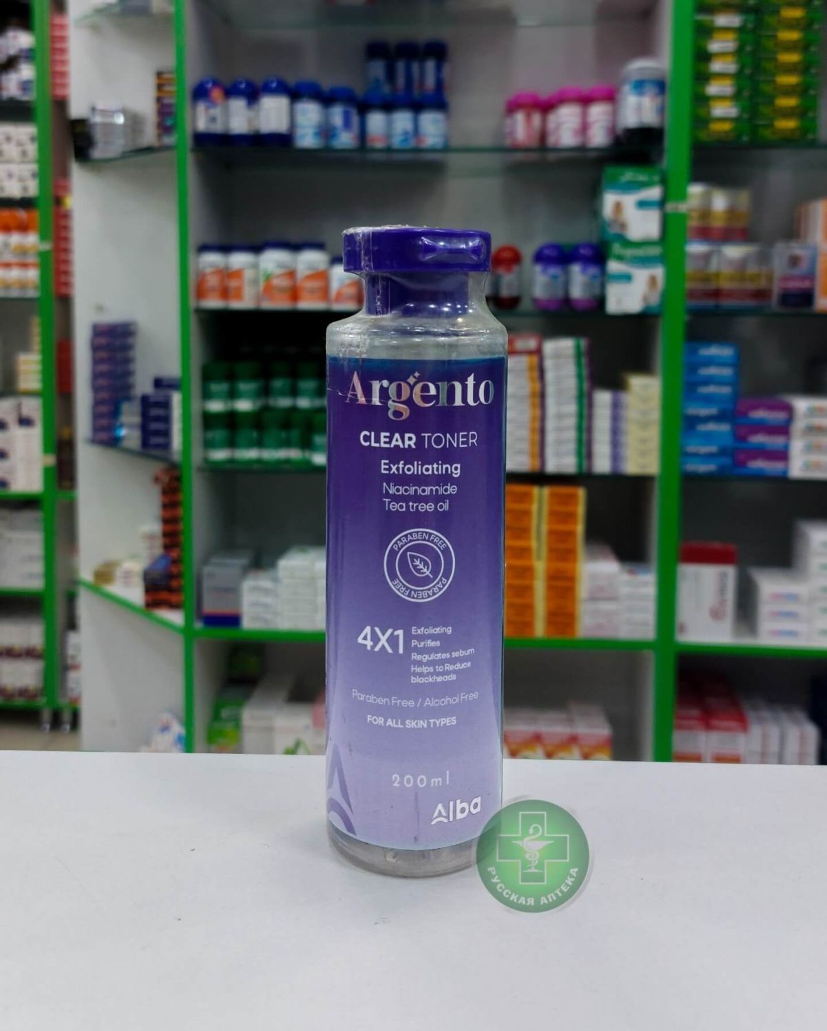 Argento Clear Toner Exfoliating and purifying facial and neck toner for all skin types 200 ml