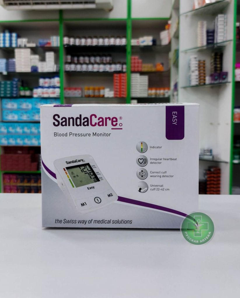 SandaCare Automatic digital blood pressure monitor with irregular pulse indicator and cuff wear correctness indicator 1 piece