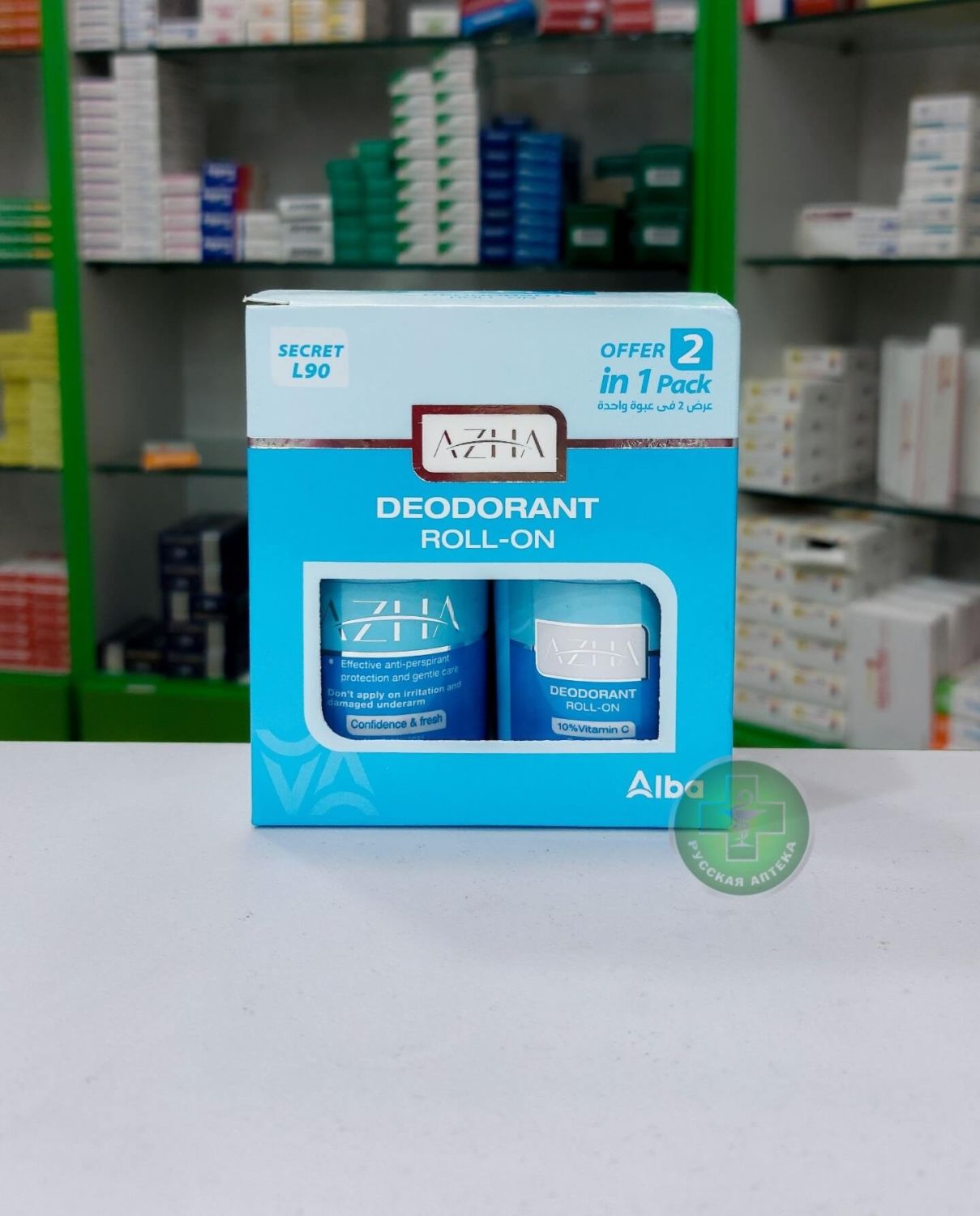 Azha Whitening roll-on deodorant 48h Lemon & lavender 2 x 60 ml