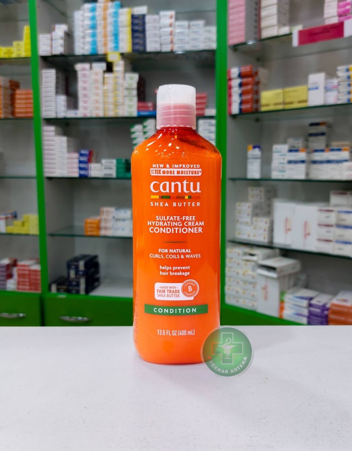 Cantu Увлажняющий крем-кондиционер с маслом ши без сульфатов для вьющихся, кудрявых и волнистых волос 400 мл