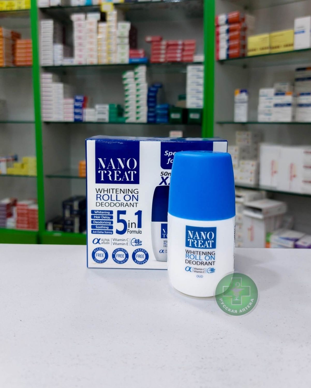 Nano Treat 48H Whitening Roll-on deodorant «Oud» 2 x 50 ml