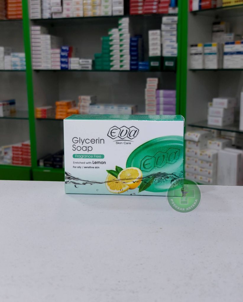 Eva Fragrance-free glycerin soap with lemon extract for oily and sensitive skin 120 g