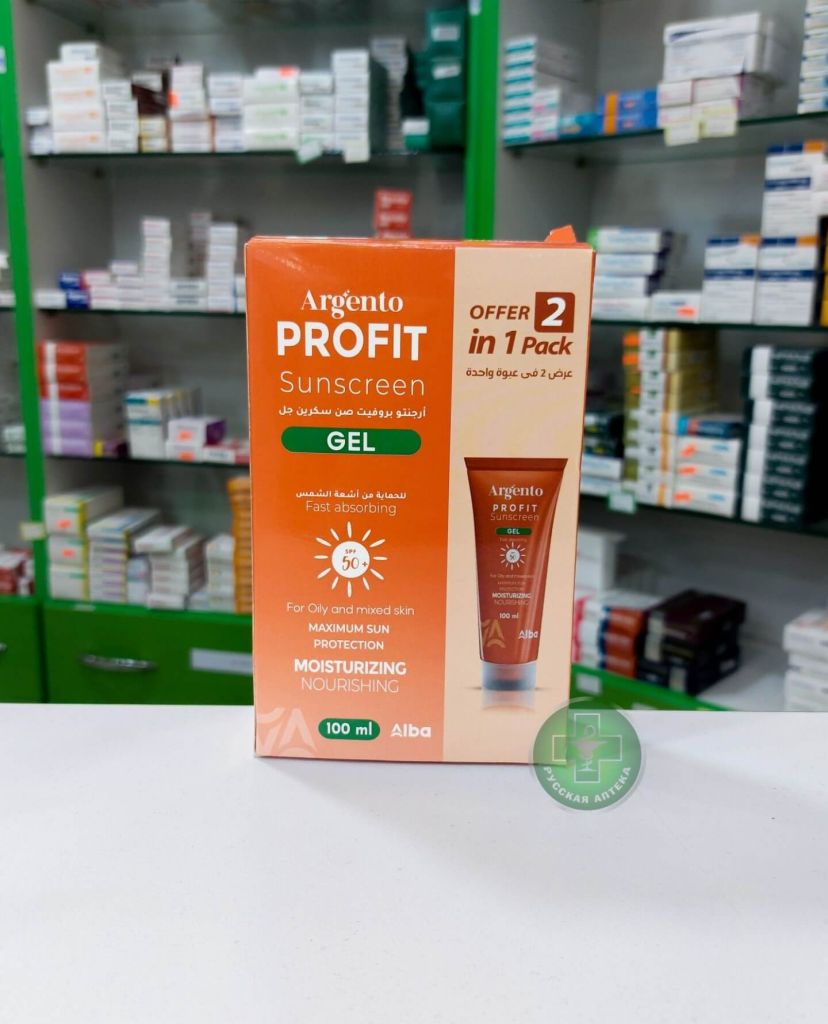 Argento Profit Sunscreen gel SPF 50+ for oily and combination skin 2 x 100 ml