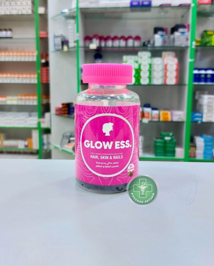Glow ESS Chewable vitamins for hair, skin and nail beauty 60 gummies
