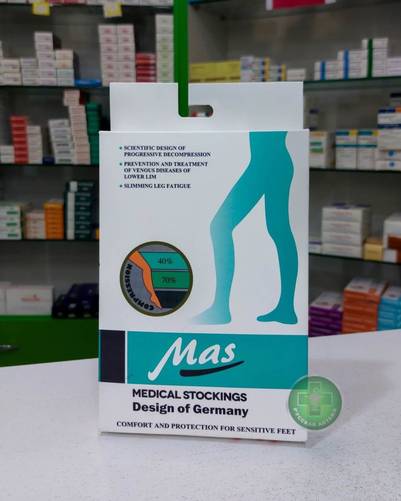 Mas Medical compression stockings for varicose veins and venous insufficiency size L 1 pair