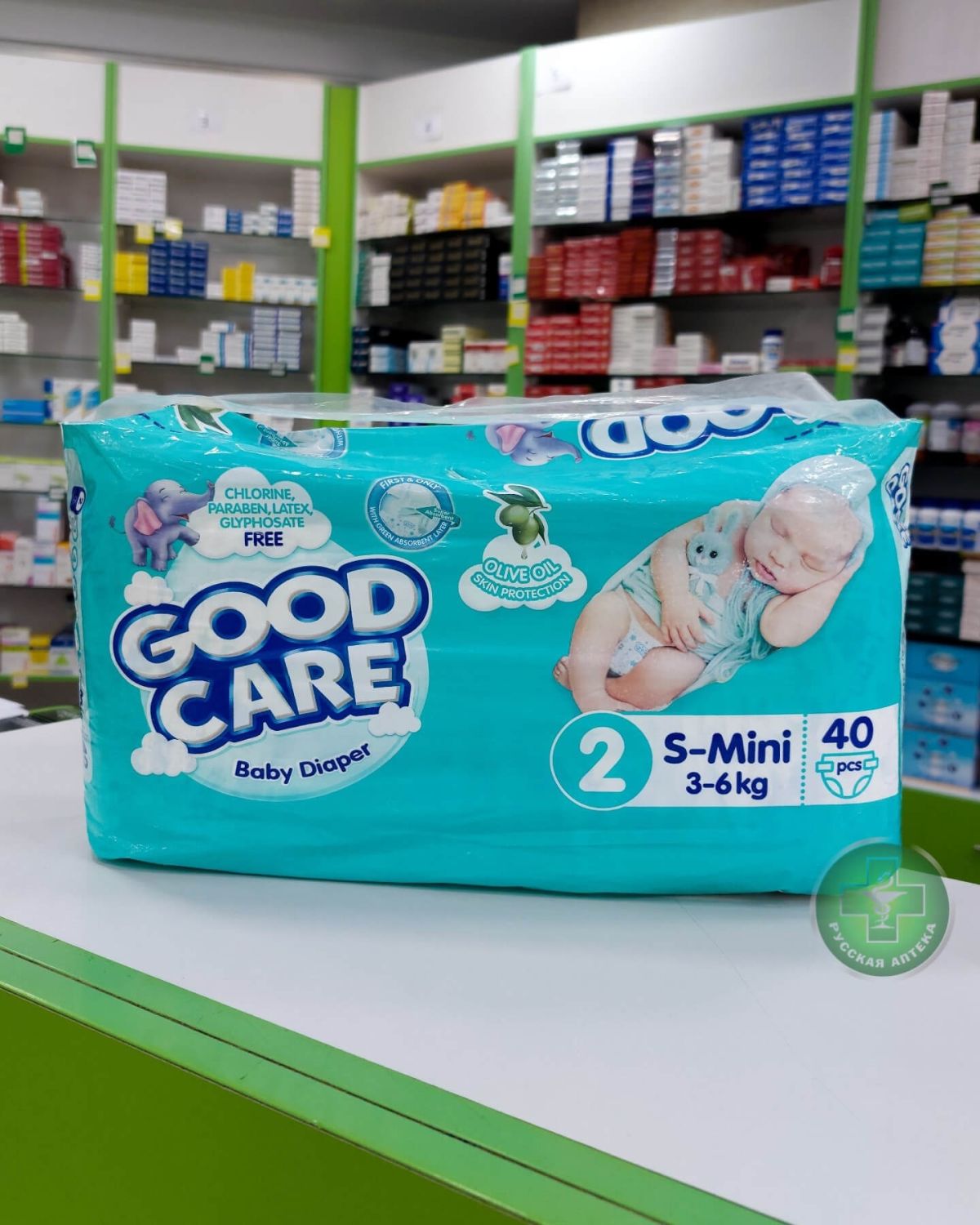 Good Care Детские подгузники размер 2, 3–6 кг, 40 штук