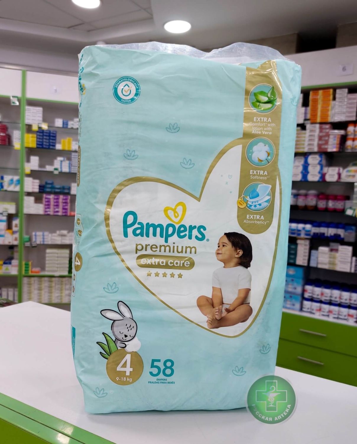 Pampers Premium "Особая забота" Детские подгузники размер 4, 9–18 кг, 58 штук