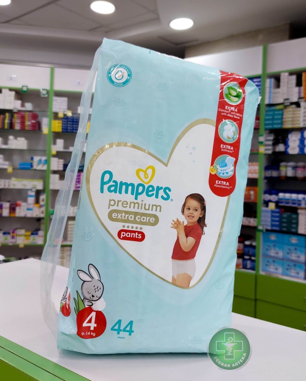 Pampers Premium "Особая забота" Детские подгузники-трусики, размер 4, 9–14 кг, 44 штуки