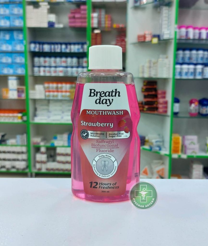 Breath Day Ополаскиватель для полости рта с клубничным вкусом 300 мл