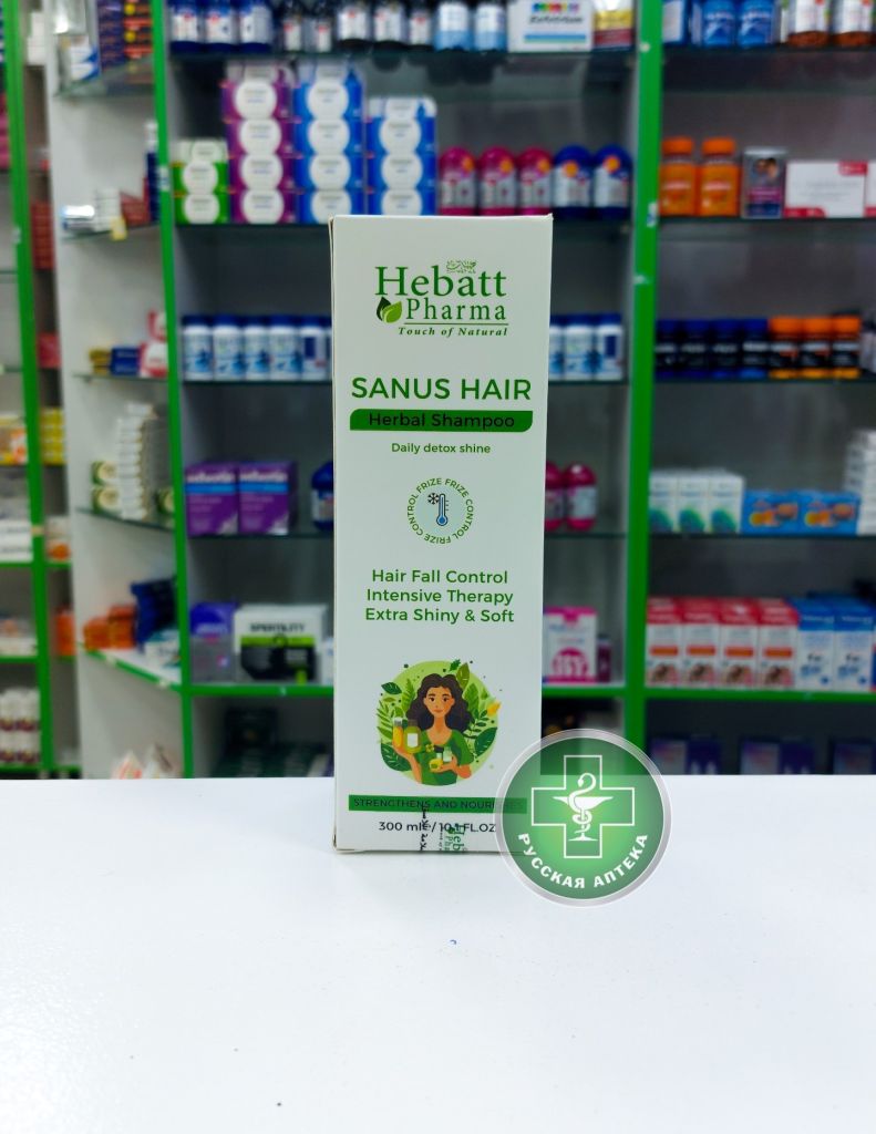 Hebatt Sanus hair Шампунь для волос с травяным комплексом против выпадения и для блеска 300 мл