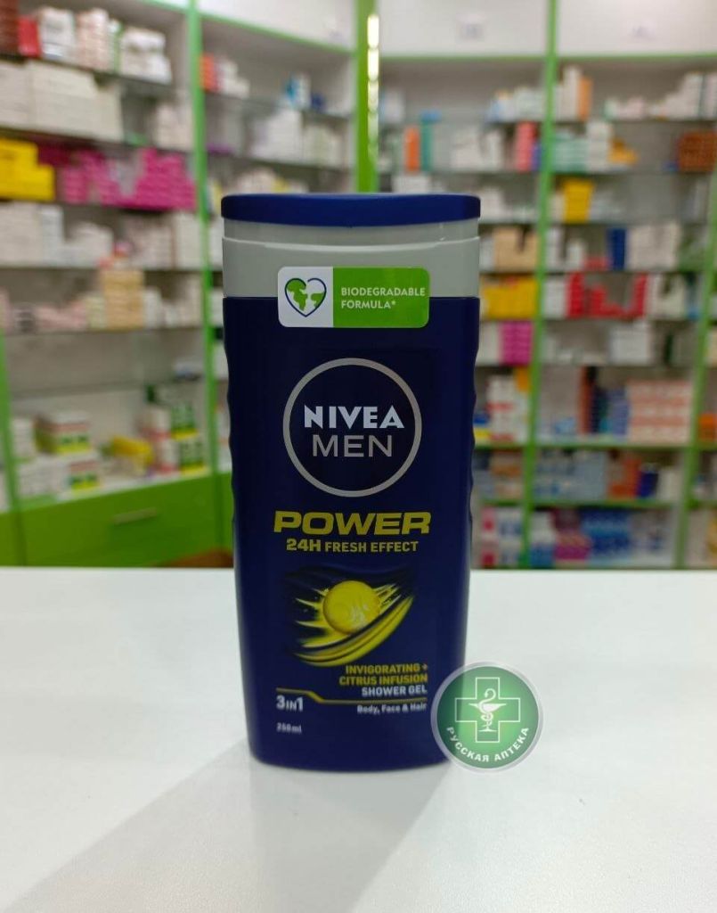 Nivea Гель для душа мужской Сила 3 в 1 для тела, лица и волос 250 мл