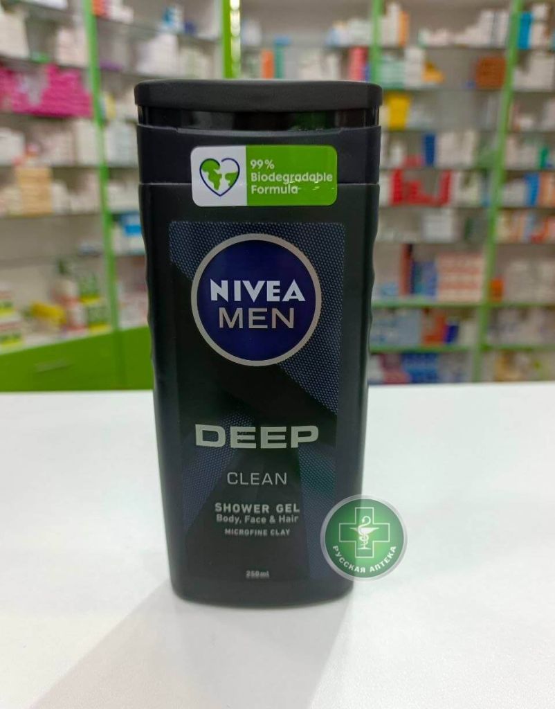 Nivea Гель для душа мужской Глубокое очищение для лица, тела и волос 250 мл