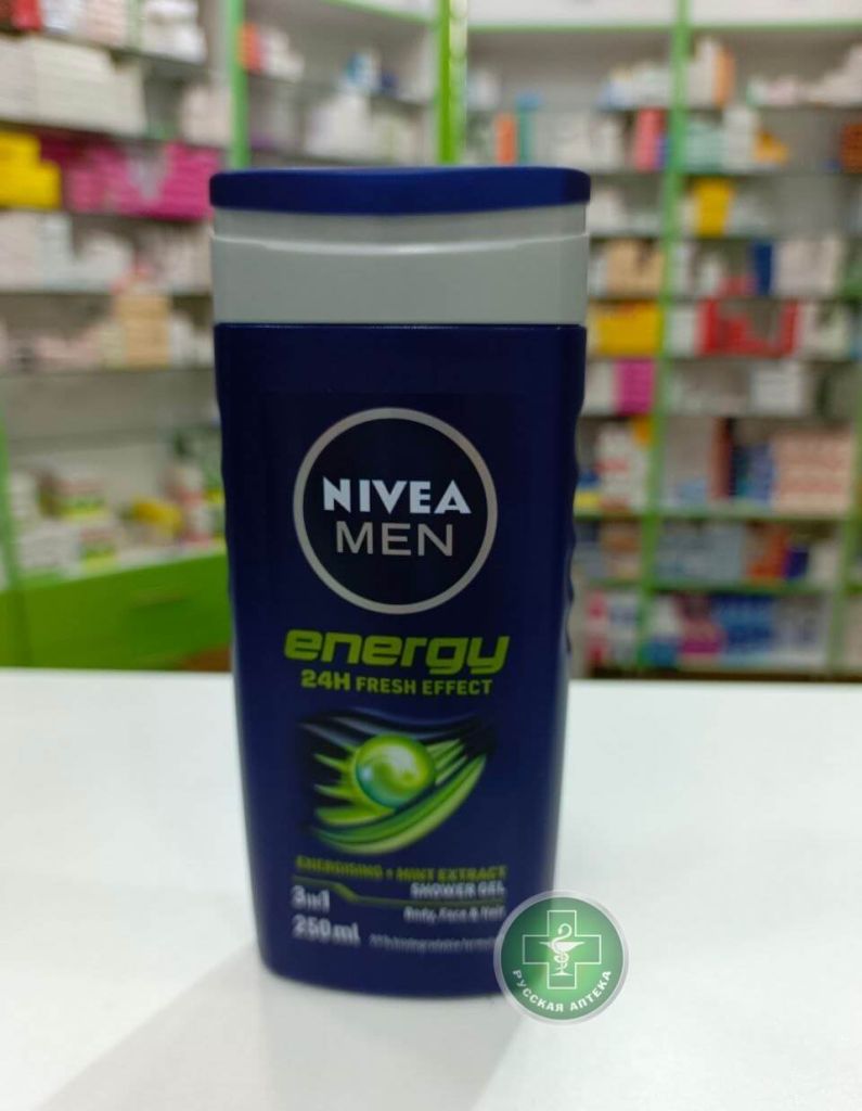 Nivea Гель для душа мужской Энергия 3 в 1 для лица, тела и волос 250 мл