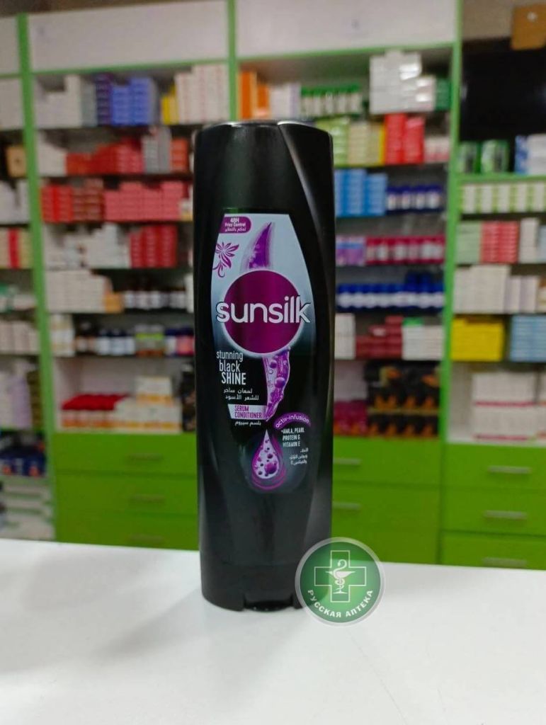 Sunsilk Кондиционер‑сыворотка для волос «Потрясающий блеск чёрного» с протеином жемчуга и витамином Е 350 мл