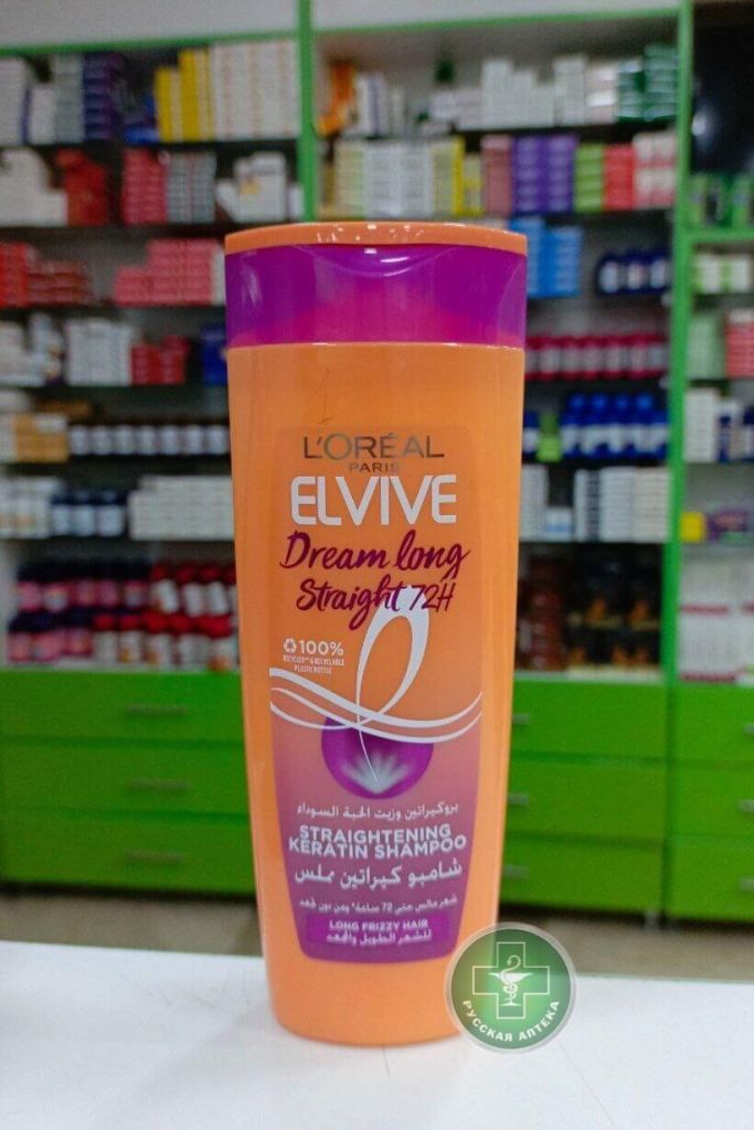 Loreal Elvive Шампунь с кератином для выпрямления вьющихся волос 400 мл