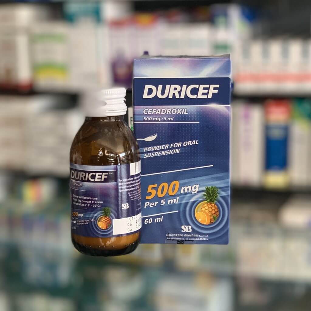 Duricef 500 mg / 5 ml powder for suspension preparation 60 ml