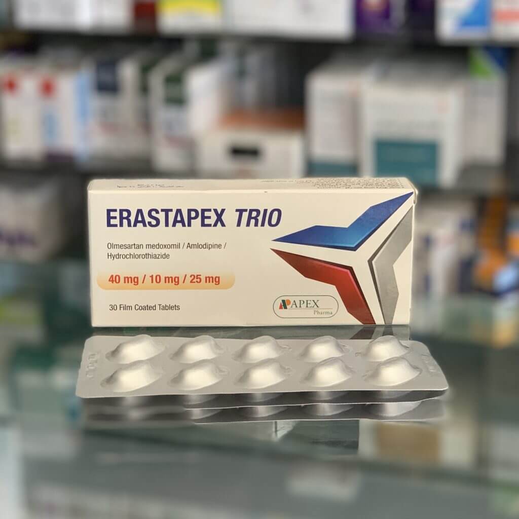 Erastapex trio 40 mg / 10 mg / 25 mg 30 tablets