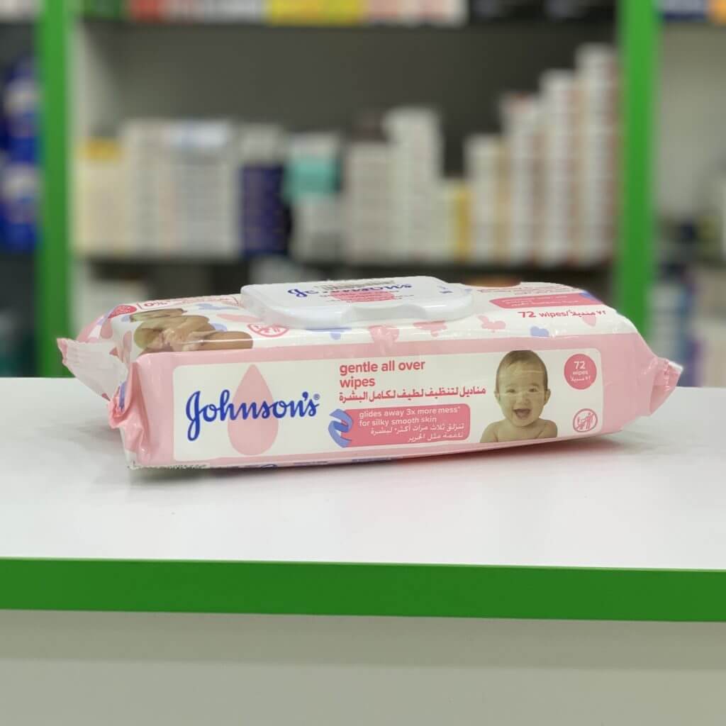 Джонсонс детские влажные салфетки Нежная забота 72 штуки