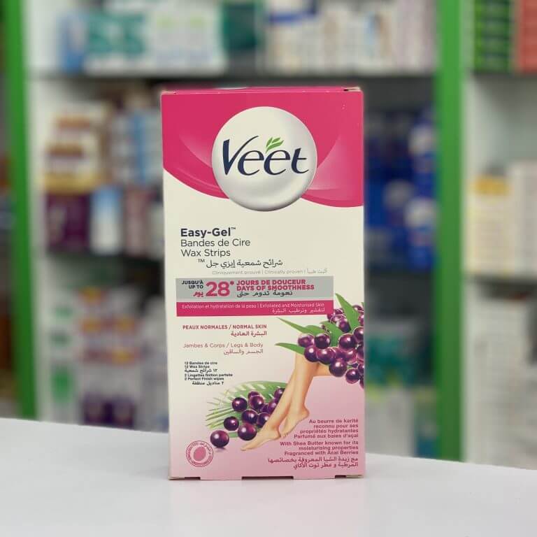 Veet Wax strips for normal skin with shea butter & acai berries scent 12 pcs