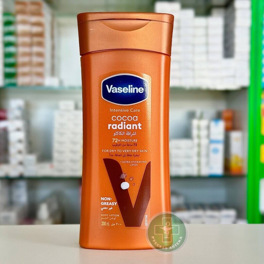 Vaseline regenerating healing lotion for intensive moisturizing of dry body skin with cocoa and shea butter 200 ml