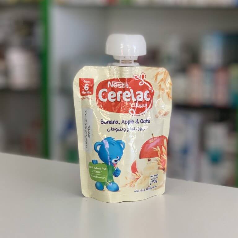 Nestle Cerelac Puree banana-apple-oat 125 gm