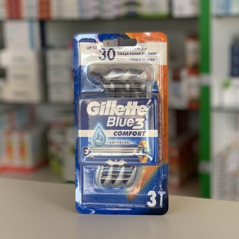 Gillette Blue 3 Comfort 3 razors with 3 blades