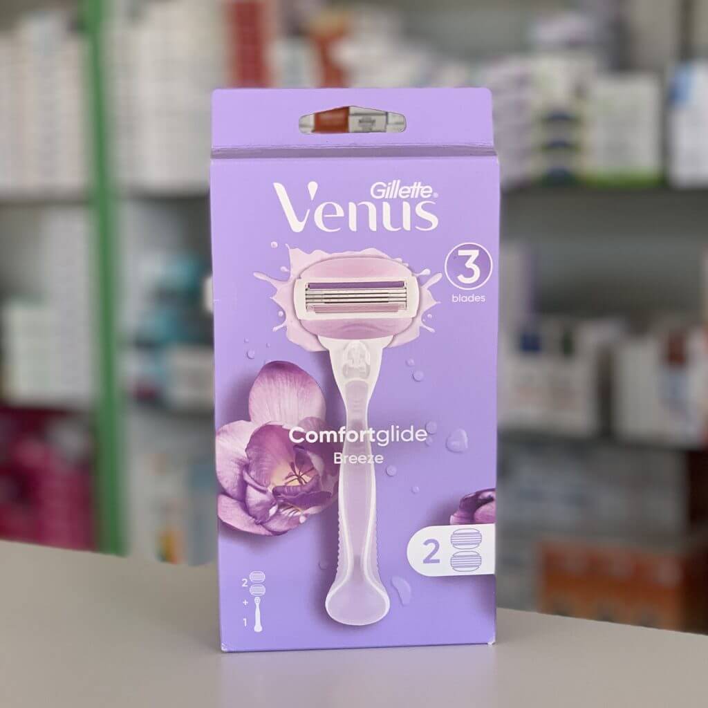Gillette Venus Comfortglide Breeze 1 shaver with 3 blades + 2 extra razor heads