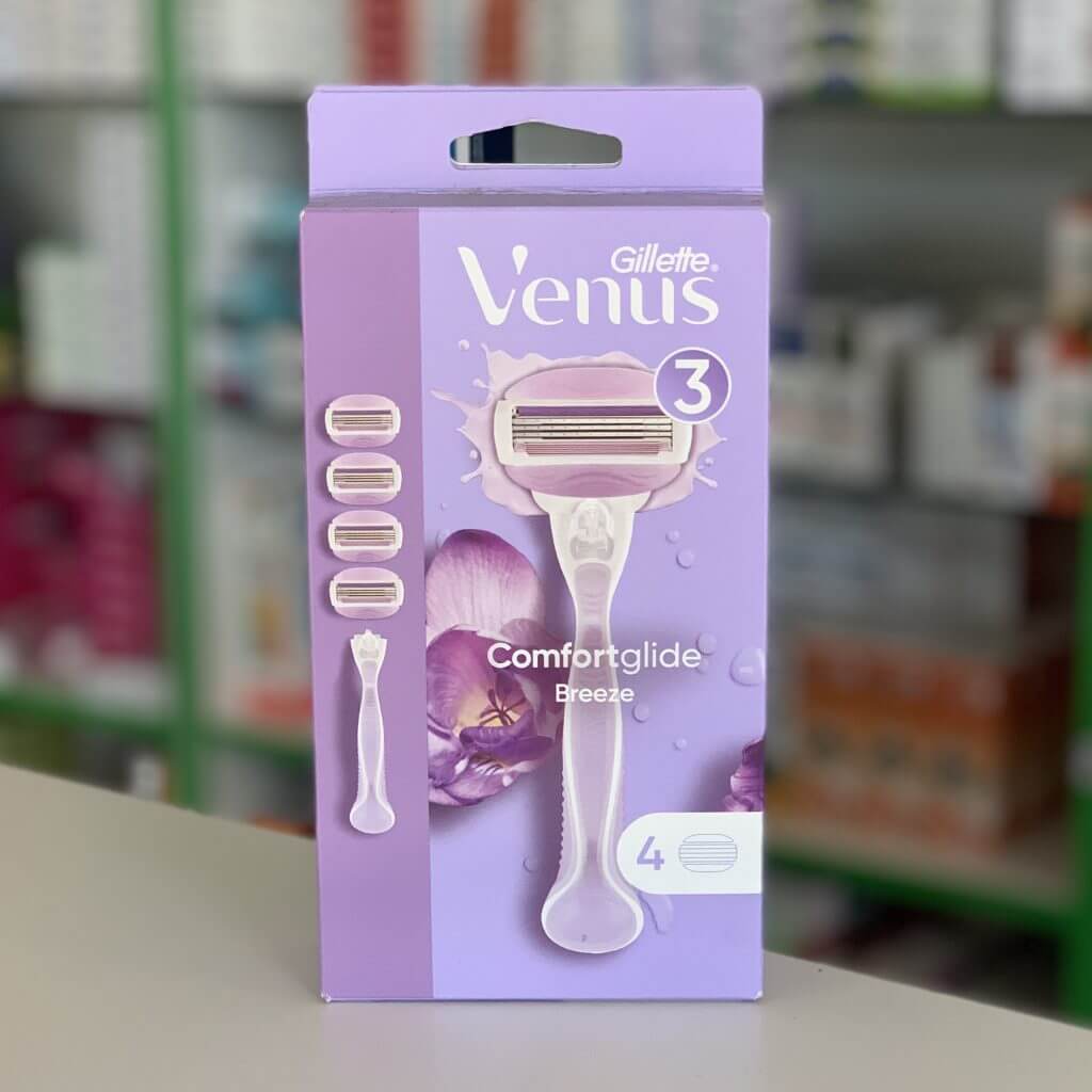Gillette Venus Comfortglide Breeze 1 shaver with 3 blades + 4 extra razor heads