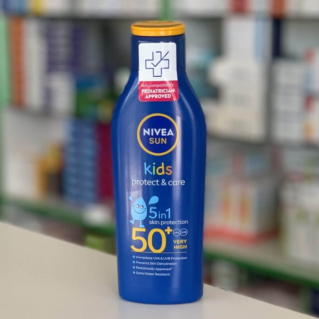 Нивея Сан Детский солнцезащитный лосьон Защита и Уход 5 в 1, SPF 50+, 200 мл