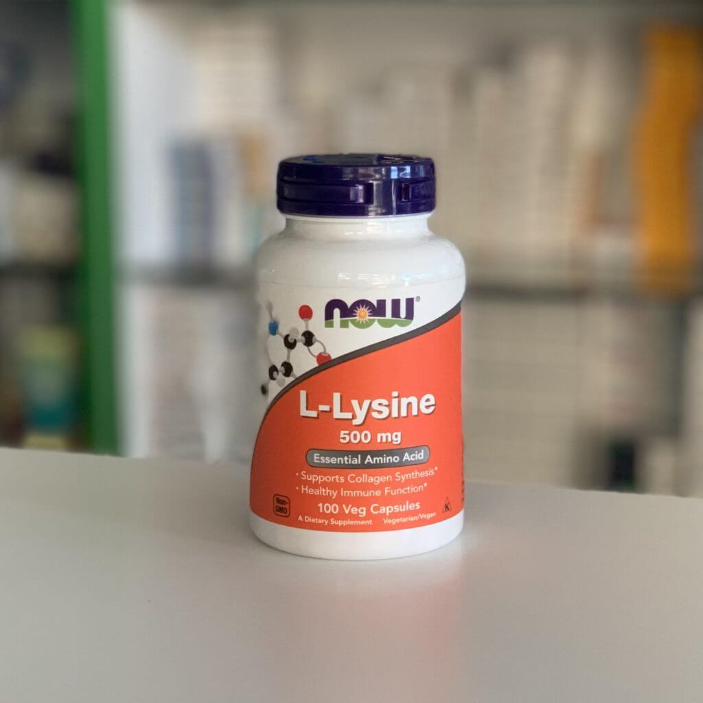 NOW L-Lysine essential amino-acids 500 mg 100 vegetarian caps 