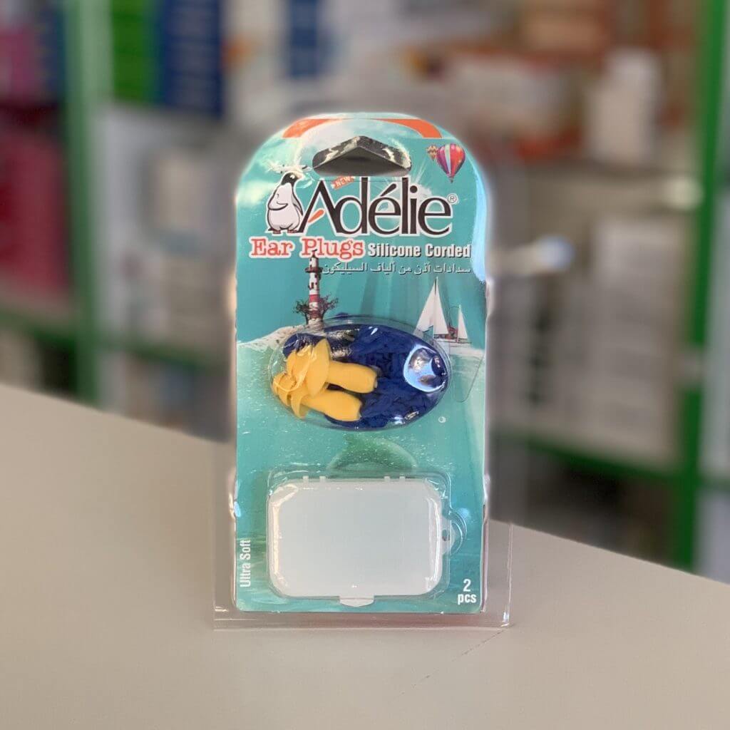 Adelie Silicone corded earplugs with store case 1 pair