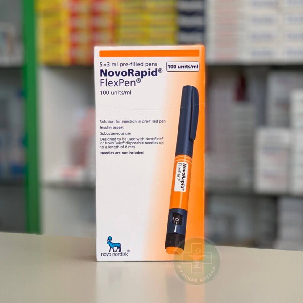 Новорапид® Флекспен® 100 ед/мл, 5 шприц-ручек по 3 мл 