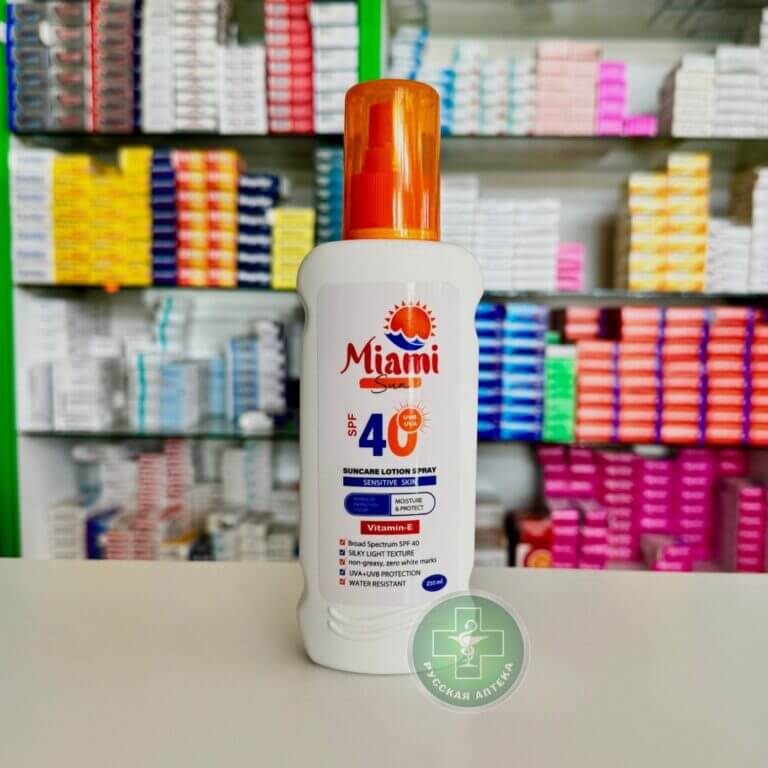 Miami Sun Sunscreen lotion Sensitive Skin Vitamin E, SPF 40, 250 ml