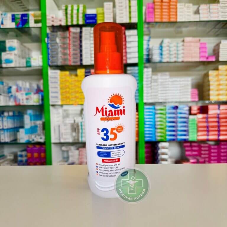 Miami Sun Sunscreen lotion Sensitive Skin Vitamin E, SPF 35, 250 ml