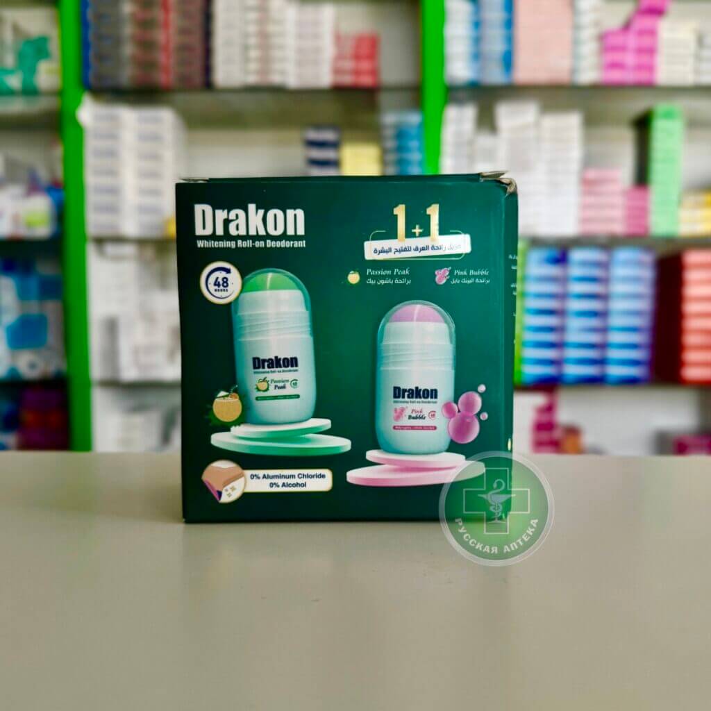 Drakon Осветляющие роликовые дезодоранты "Розовое сияние и Пик страсти" 48 часов 2 × 50 мл