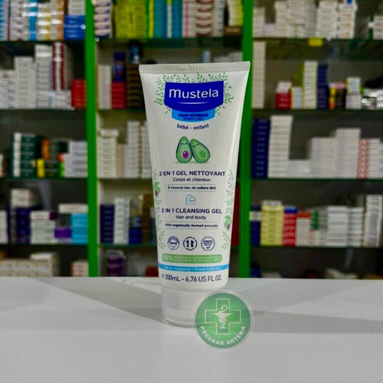 Mustela Baby cleansing gel 2 in 1 for hair & body with avocado from birth on 200 ml